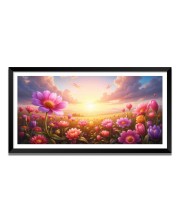 Nature Landscape Floating Frame Scenery Digital Print - (I5750) - 12x24 inch Modern Nature Wall Art for Living Room, Bedroom, Office, Hotels, Drawing Room