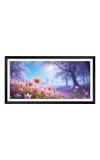 Nature Landscape Floating Frame Scenery Digital Print - (I5888) - 24x48 inch Modern Nature Wall Art for Living Room, Bedroom, Office, Hotels, Drawing Room