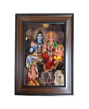 Hitech Sales - Shiv Pariwar Polystyrene Photo Frame for Wall Decor Home, Office, and Temple (Printed Photo, Pack of 1)