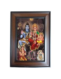 Hitech Sales - Shiv Pariwar Polystyrene Photo Frame for Wall Decor Home, Office, and Temple (Printed Photo, Pack of 1)