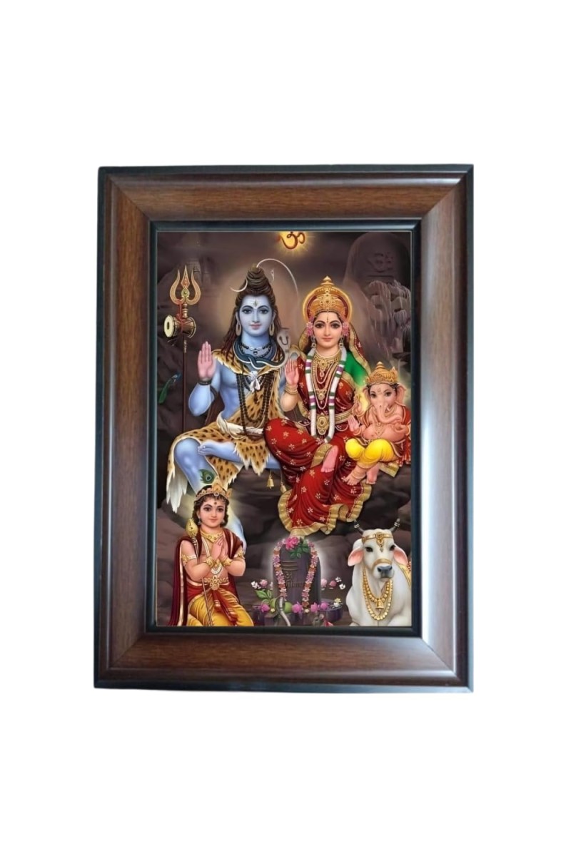 Hitech Sales - Shiv Pariwar Polystyrene Photo Frame for Wall Decor Home, Office, and Temple (Printed Photo, Pack of 1)