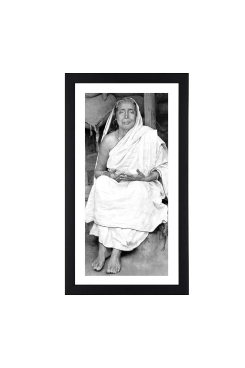 Sri Sri Maa Sarada Devi Black Photo Frame |Elegant Wall Art|Devotional wall art| for Home or Meditation Space or puja room