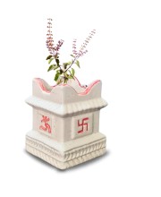 Elegant Ceramic Tulsi Mandir for Home & Office | Handcrafted Pooja Stand | Ideal for Daily Worship & Festive Decor
