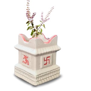 Elegant Ceramic Tulsi Mandir for Home & Office | Handcrafted Pooja Stand | Ideal for Daily Worship & Festive Decor