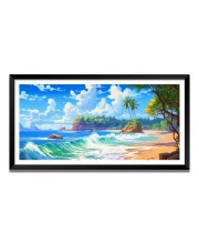 Nature Landscape Floating Frame Scenery Digital Print - (I5618) - 12x24 inch Modern Nature Wall Art for Living Room, Bedroom, Office, Hotels, Drawing Room