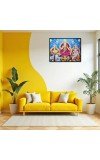 Lord Ganesha Maa Laxmi Sarswati Laminated Photo - 9x11 Inches, Divine Blessings For Home & Office And Temple Decoration (F16123)
