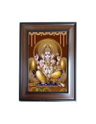 Hi Tech Sales Shree Ganesh Polystyrene Photo Frame for Wall Decor Home, Office, and Temple - Printed Photo, Pack of 1