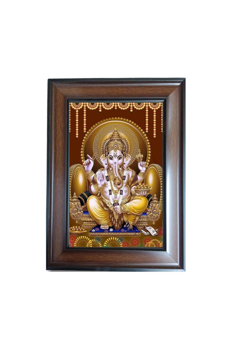 Hi Tech Sales Shree Ganesh Polystyrene Photo Frame for Wall Decor Home, Office, and Temple - Printed Photo, Pack of 1