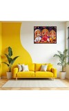 Lord Ganrsha Laxmi Saraswati Laminated Photo - 5x7 Inches, Divine Blessings For Home & Office And Temple Decoration (F16082)