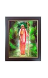 Hitech Sales Swami Prabhupada Standing Photo Frame for Pooja Room, Temple Decor, Home Decoration and Gift (Wall and Tabletop, Rectangular, Polystyrene Frame, Printed Photo, 24 x 29 cm, Black)