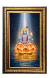 Lord Vishnu Digital Golden Balck Color Photo Frame | Hindu Religious Wall Decor | 18x24 Inches - Inspirational Wall Art For Office, Home Decor - Ideal Spiritual Gift (F16868)