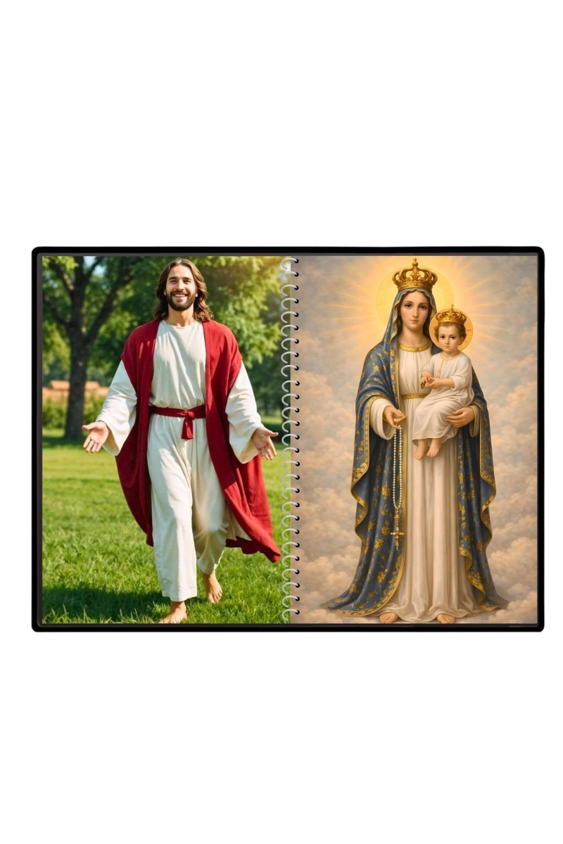 Jesus Christ - Virgin Mary Laminated Photo - 11x13 Inches, Divine Blessings For Home & Office And Temple Decoration (F16400)