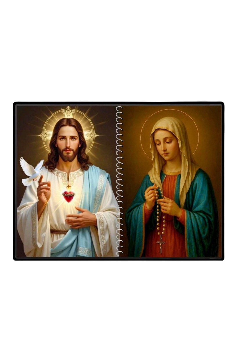 Jesus Christ - Our Lady Of Rosary Laminated Photo - 5x7 Inches, Divine Blessings For Home & Office And Temple Decoration (F16377)