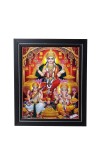 Hitech Sales Sri Lakshmi, Ganesh, Saraswati Photo Frame for Pooja Room, Temple Decor, Home Decoration and Gift (Wall and Tabletop, Rectangular, Printed Photo, 12 x 14 inches Frame, Brown)