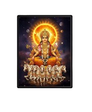Surya Laminated Photo - 5x7 Inches, Divine Blessings for Home & Office and Temple Decoration