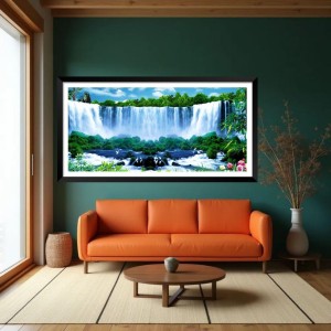Nature Landscape Floating Frame Scenery Digital Print - (I5715) - 18x36 inch Modern Nature Wall Art for Living Room, Bedroom, Office, Hotels, Drawing Room