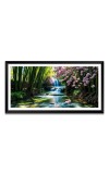 Nature Landscape Floating Frame Scenery Digital Print - (I5606) - 24x48 inch Modern Nature Wall Art for Living Room, Bedroom, Office, Hotels, Drawing Room