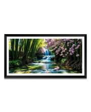 Nature Landscape Floating Frame Scenery Digital Print - (I5606) - 12x24 inch Modern Nature Wall Art for Living Room, Bedroom, Office, Hotels, Drawing Room