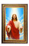 Lord Jesus Digital Golden Balck Color Photo Frame | Hindu Religious Wall Decor | 12x18 Inches - Inspirational Wall Art For Office, Home Decor - Ideal Spiritual Gift (F16728)