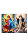 Jesus Christ - Virgin Mary Laminated Photo - 11x13 Inches, Divine Blessings For Home & Office And Temple Decoration (F16396)