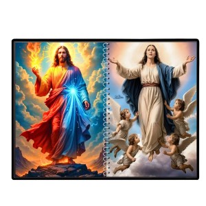Jesus Christ - Virgin Mary Laminated Photo - 9x11 Inches, Divine Blessings For Home & Office And Temple Decoration (F16396)