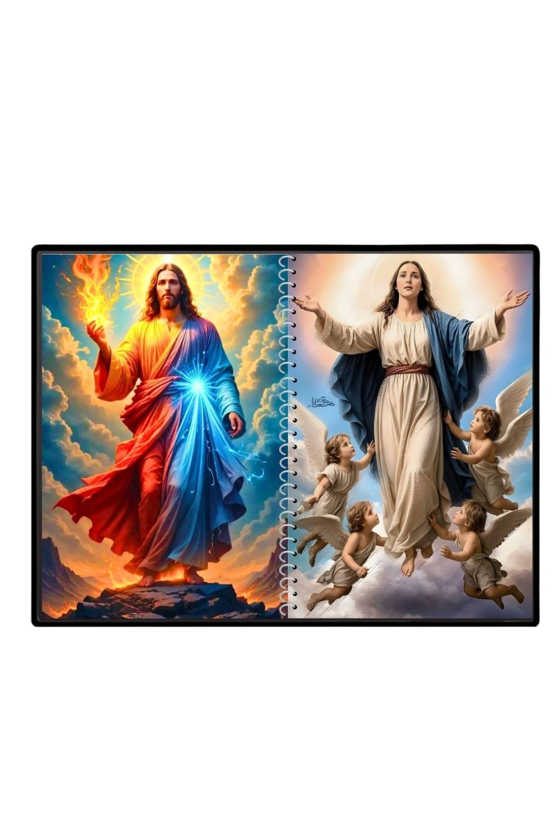 Jesus Christ - Virgin Mary Laminated Photo - 11x13 Inches, Divine Blessings For Home & Office And Temple Decoration (F16396)