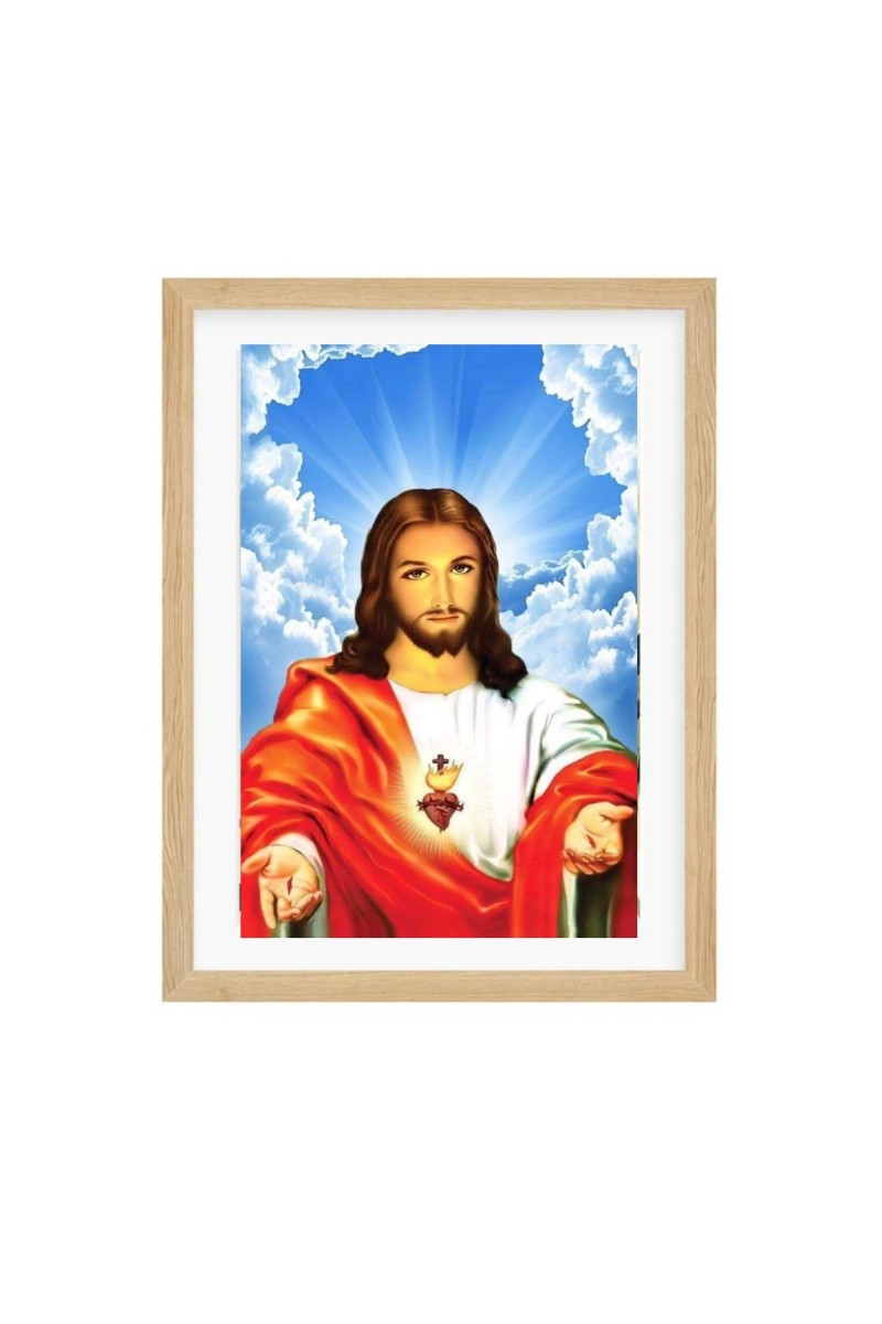 Jesus Christ Color Photo | Religious Wall Art for Home & Office Decoration | Inspirational Christian Wall Hanging
