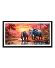 Nature Landscape Floating Frame Scenery Digital Print - (I5615) - 12x24 inch Modern Nature Wall Art for Living Room, Bedroom, Office, Hotels, Drawing Room