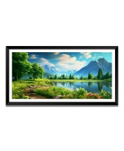 Nature Landscape Floating Frame Scenery Digital Print - (I5729) - 12x24 inch Modern Nature Wall Art for Living Room, Bedroom, Office, Hotels, Drawing Room
