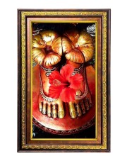 Tara Ma Feet Digital Golden Balck Color Photo Frame | Hindu Religious Wall Decor | 10x16 Inches - Inspirational Wall Art For Office, Home Decor - Ideal Spiritual Gift (F16895)