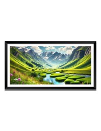Nature Landscape Floating Frame Scenery Digital Print - (I5765) - 24x48 inch Modern Nature Wall Art for Living Room, Bedroom, Office, Hotels, Drawing Room