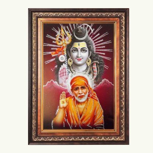 Sri Sai Baba and Sri Lord Shiva Color Photo 16x20 Inch - Vibrant Religious Wall Art for Home or Office Decor. Sri Sai Baba and Sri Lord Shiva Color Photo 16x20 Inch - Vibrant Religious Wall Art for Home or Office Decor.