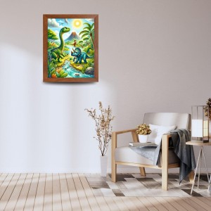 AI Funny Dinosaurs Art Picture for Kids - 12x16 inches, Brown Color - Perfect Wall Decor for Children's Room AI Funny Dinosaurs Art Picture for Kids - 12x16 inches, Brown Color - Perfect Wall Decor for Children's Room