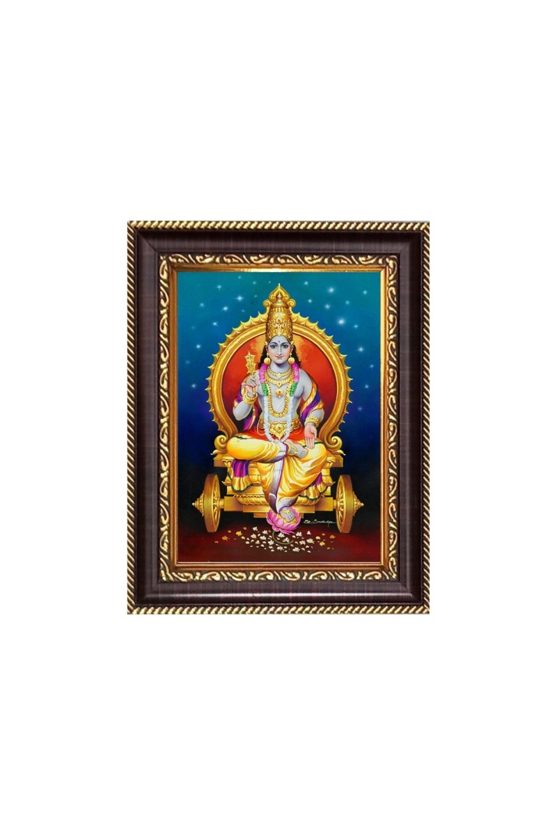 Lord Surya Dev Digital Print Photo 10.7x12.7 inches - Vibrant Religious Wall Art for Home or Office Decor.