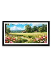 Nature Landscape Floating Frame Scenery Digital Print - (I5740) - 24x36 inch Modern Nature Wall Art for Living Room, Bedroom, Office, Hotels, Drawing Room