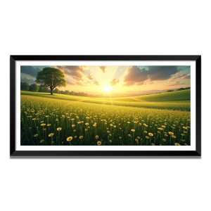 Nature Landscape Floating Frame Scenery Digital Print - (I5761) - 12x24 inch Modern Nature Wall Art for Living Room, Bedroom, Office, Hotels, Drawing Room