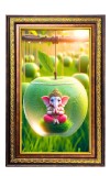 Lord Ganesha Digital Golden Balck Color Photo Frame | Hindu Religious Wall Decor | 12x18 Inches - Inspirational Wall Art For Office, Home Decor - Ideal Spiritual Gift (F16816)
