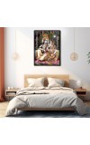 Radha Krishna Laminated Photo - 5x7 Inches, Divine Blessings for Home & Office and Temple Decoration