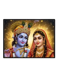 Lord RadhaKrishna Laminated Photo - 13x15 Inches, Divine Blessings For Home & Office And Temple Decoration (F16087)