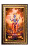 Lord Vishnu Digital Golden Balck Color Photo Frame | Hindu Religious Wall Decor | 16x22 Inches - Inspirational Wall Art For Office, Home Decor - Ideal Spiritual Gift (F16561)