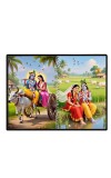 Lord Radha Krishna Laminated Photo - 7x9 Inches, Divine Blessings For Home & Office And Temple Decoration (F16302)