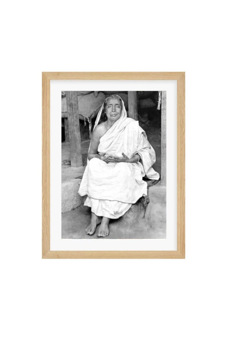 Maa Sarada Black and White Photo | Sacred Hindu Spiritual Wall Art for Home & Temple |Divine Wall Art for Meditation and Worship |Perfect for Spiritual Home Decoration|Ideal for Pooja Rooms & Rel