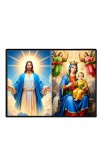 Jesus Christ - Virgin Mary Laminated Photo - 11x13 Inches, Divine Blessings For Home & Office And Temple Decoration (F16394)