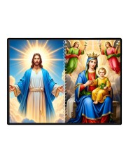 Jesus Christ - Virgin Mary Laminated Photo - 11x13 Inches, Divine Blessings For Home & Office And Temple Decoration (F16394)