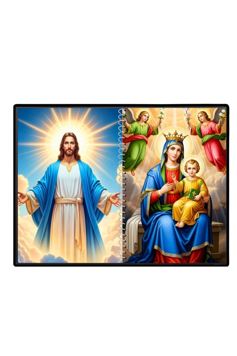 Jesus Christ - Virgin Mary Laminated Photo - 11x13 Inches, Divine Blessings For Home & Office And Temple Decoration (F16394)