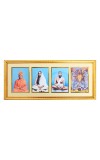 HiTechMart Spiritual Framed Photo of Sri Ramakrishna, Sarada Devi, Swami Vivekananda & Goddess Kali | Gold-Plated Divine Wall Decor for Home & Temple | Meditation & Devotional Gift