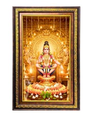God Ayyappa Digital Golden Balck Color Photo Frame | Hindu Religious Wall Decor | 10x16 Inches - Inspirational Wall Art For Office, Home Decor - Ideal Spiritual Gift (F16556)