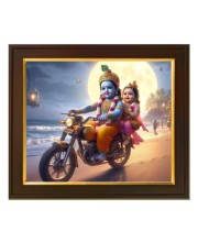Hitech Sales Laddu Bal Gopal Lord Shri Krishna Baby Child Wall Painting Framed Home Decor (10x12) inch