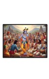 Lord Krishna Laminated Photo - 9x11 Inches, Divine Blessings For Home & Office And Temple Decoration (F16064)