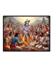 Lord Krishna Laminated Photo - 9x11 Inches, Divine Blessings For Home & Office And Temple Decoration (F16064)